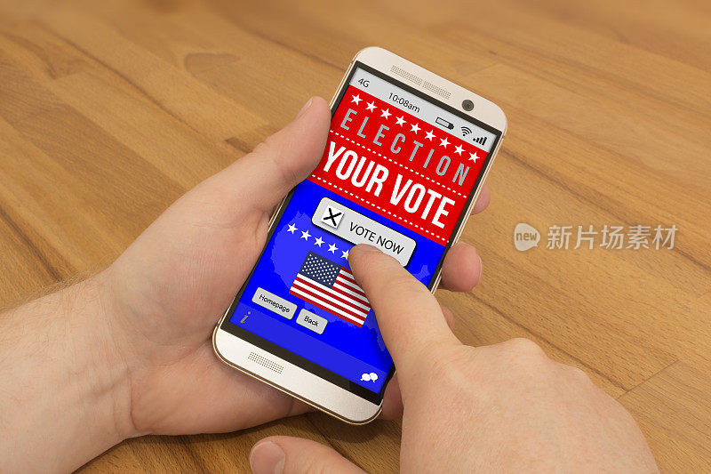 用智能手机滑动/手势控制美国大选投票